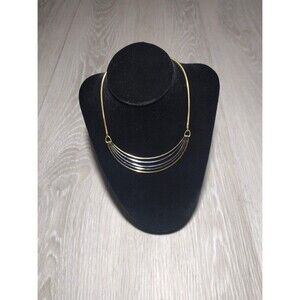 Vintage Unmarked Silver & Gold Modernist Groovy 1970ish Choker Necklace